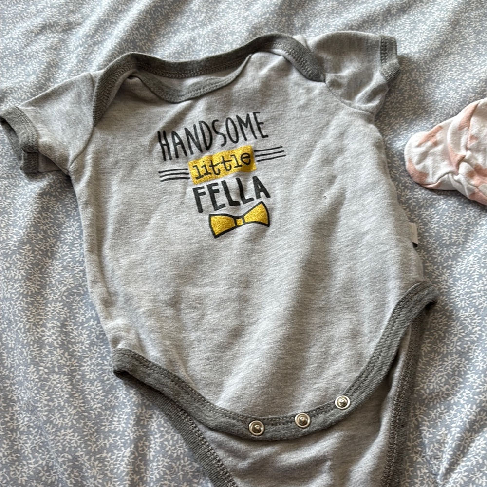 Duc Duc Gray and Yellow Bodysuit Soft Cotton Blend